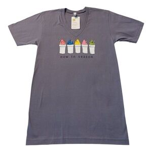 Two Sprouts Chic Gray Short Sleeve Tee with Colorful snow cone Design